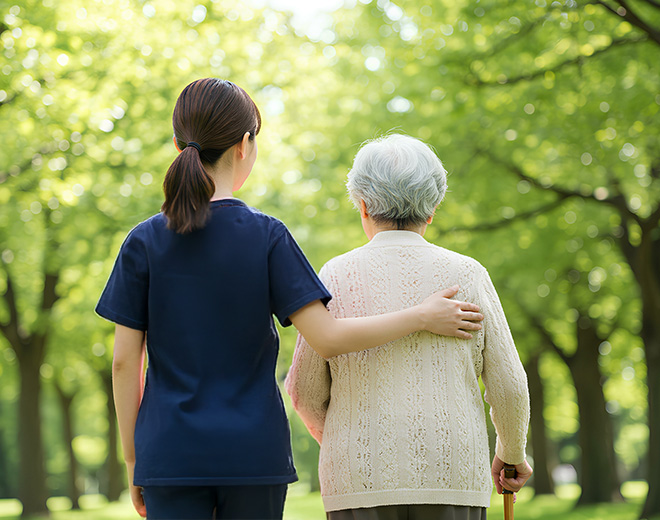 お散歩リハビリ風景